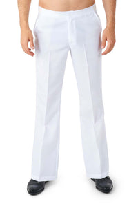 A person is wearing a Disco Suit White and black shoes from Suitmeister.